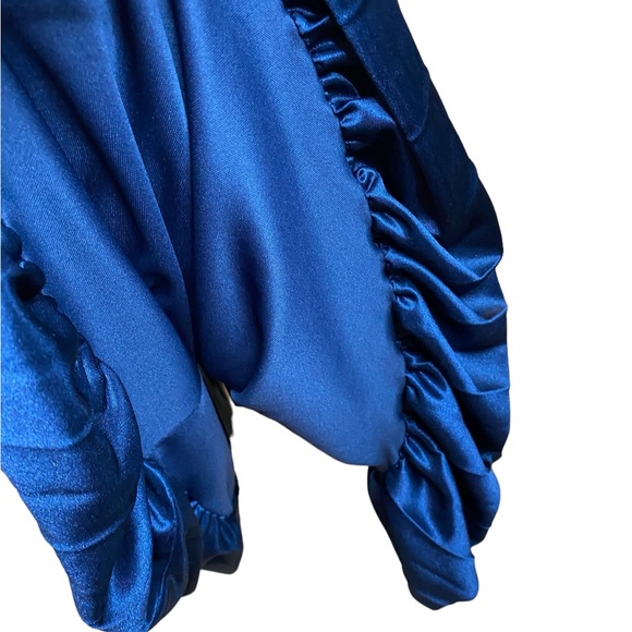 Cache Vintage  Blue Halter Dress Tea Length‎ Size 8 - Picture 13 of 16